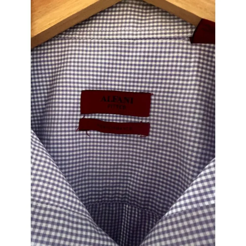 Alfani fitted performance men’s casual button-down dress shirt purple 15.5 34 35